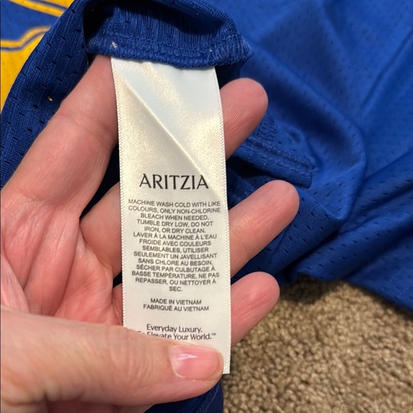 Aritzia Women’s Royal Blue and Gold Court Mesh Endgame Jersey Size XXS - Picture 6 of 10